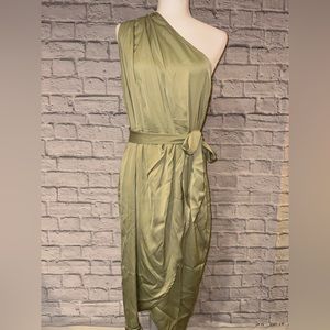 *NWT!!* One Shoulder Sage Green Dress